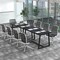 Costway 63" Large Dining Table for 4-6 People with Heavy-duty Metal Frame Modern Black/Coffee